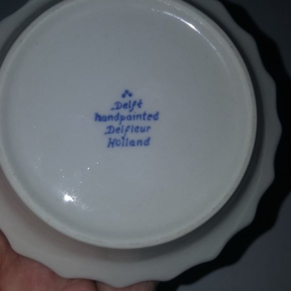 Hand painted floral trinket catchall decorative floral dish - Picture 4 of 5